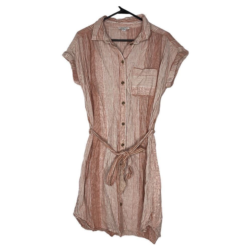 American Eagle Striped Button Up T-shirt Dress